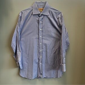 Paul Stuart Blue Checkered Men's Shirt